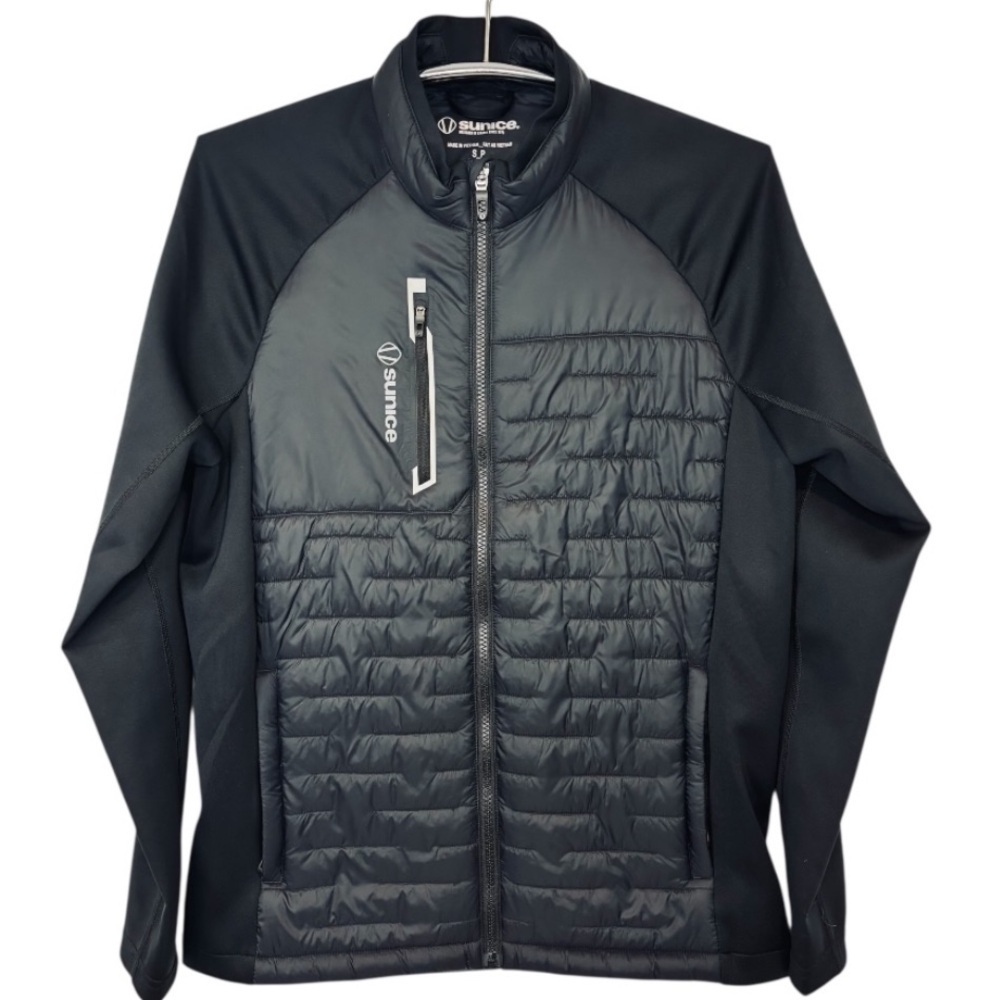 Sunice Hamilton Thermal Hybrid Men's Performance Black Full Zip Jacket Size S